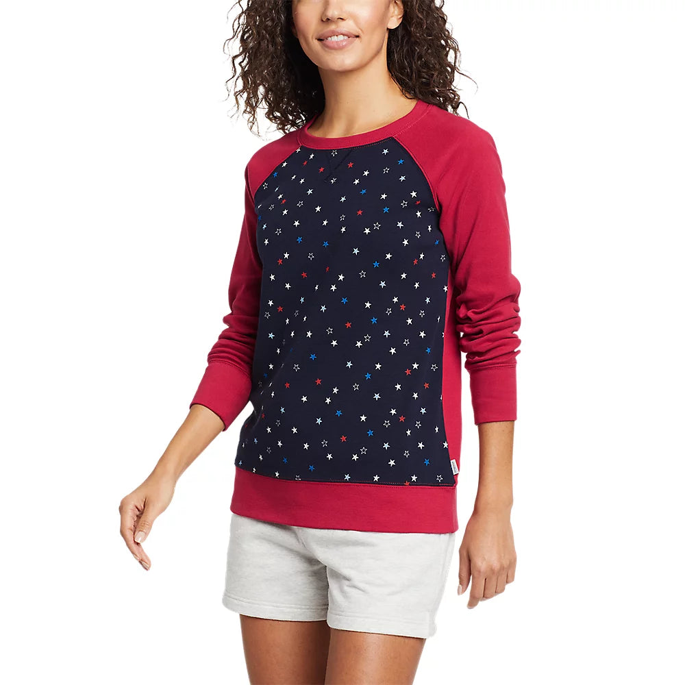 Women's Legend Wash Raglan Sweatshirt - Multi Star Print Hoodie with Illustration Artistic Creative