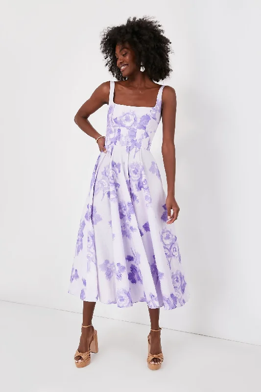 Moire Rose Lilac Mona Dress Tunics Office stylish
