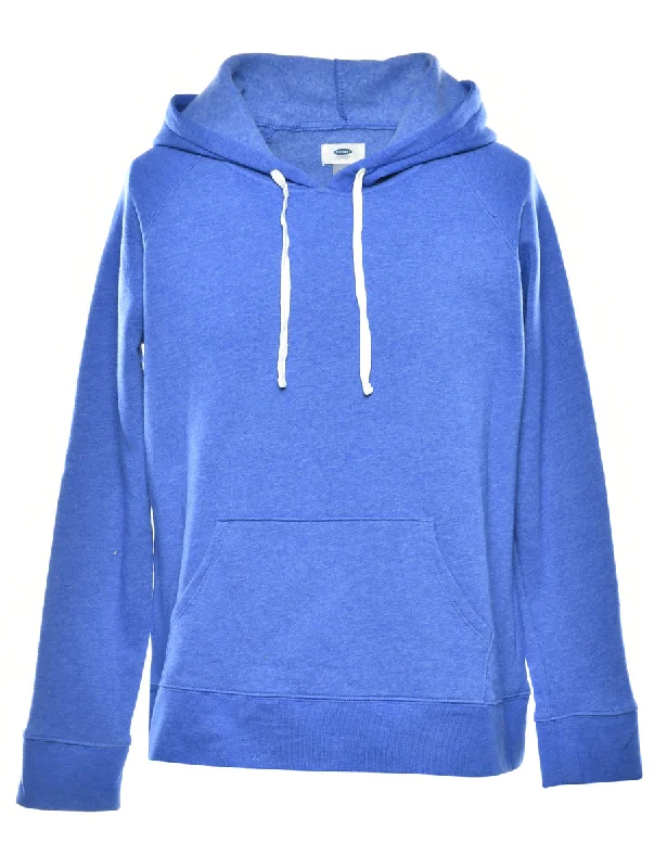 Blue Hooded Sweatshirt - L Hoodie with Hood Adjustable Protection