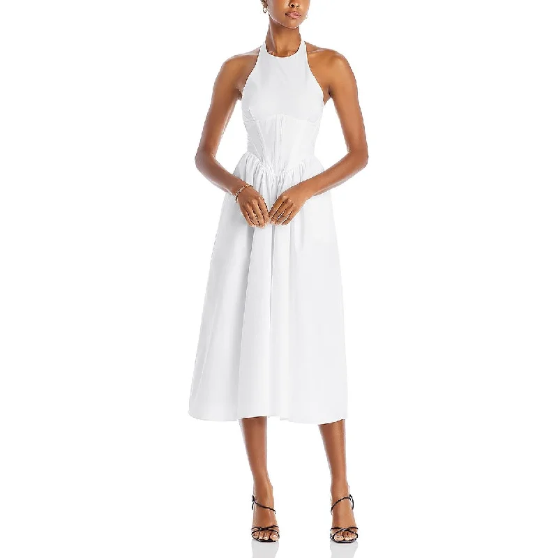 Kylen Womens Poplin Halter Midi Dress Tunics New arrival
