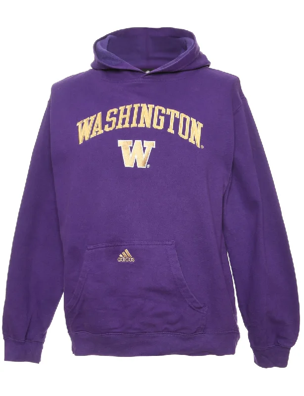 Adidas Purple Washington Printed Hoodie - L Hoodie with Slit Hem Functional Movement Adidas Purple Washington Printed Hoodie - L Hoodie with Slit Hem Functional Movement