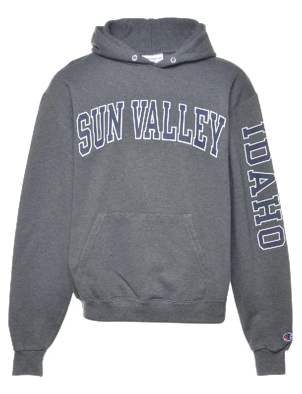Champion Sun Valley Printed Hoodie - M Hoodie with Applique Textured Unique