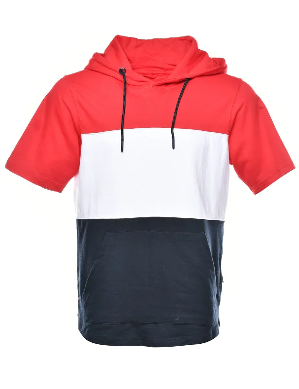 Colour Block Printed Hoodie - S Hoodie with Gradient Ombre Colorful