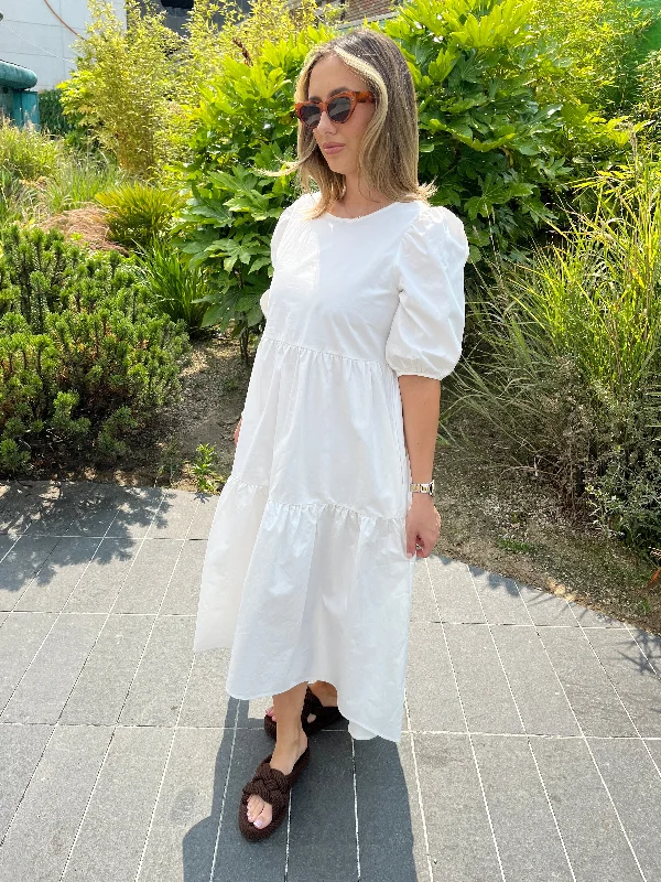 VIDONNA Long Dress - Snow White Tunics Bridal satin