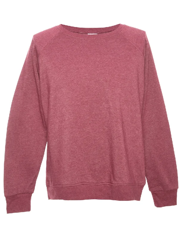 Plain Sweatshirt - L Hoodie with Distressed Vintage Worn