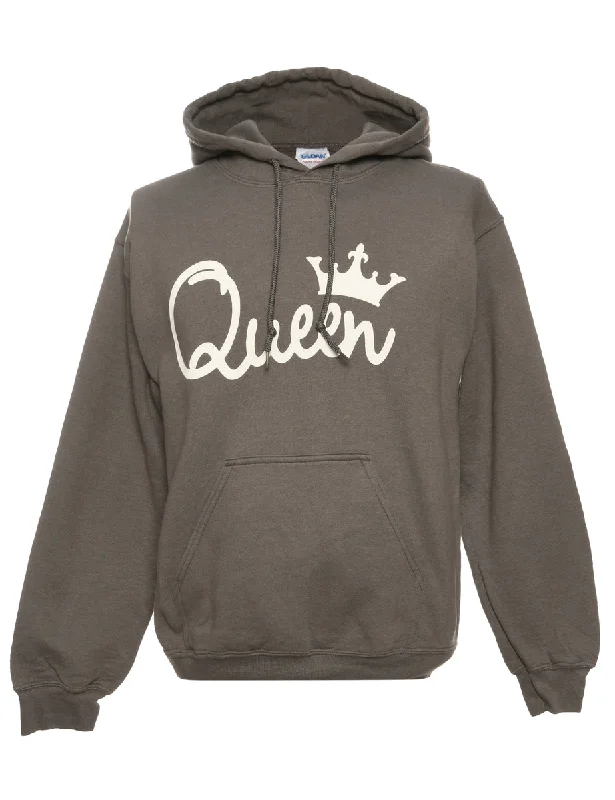 Gildan Printed Sweatshirt - M Hoodie with Fur Luxurious Winter