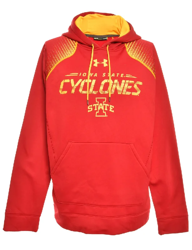 Maroon Iowa State Under Armour Printed Hoodie - M Hoodie with High-Low Hem Asymmetrical Trendy