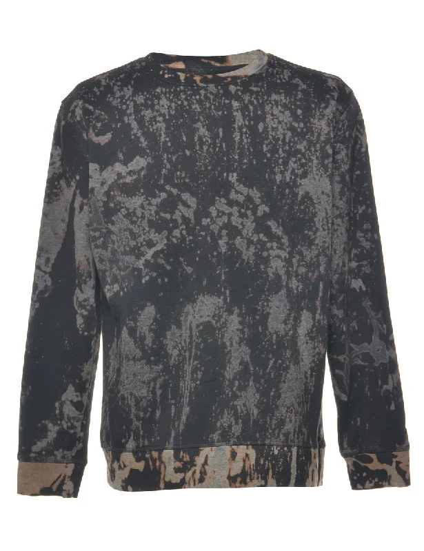Tie-dye Sweatshirt - M Hoodie with Contrast Stitching Detailed Premium