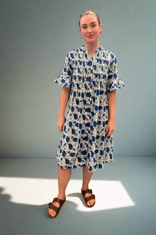 Pretty cotton elbow length dress 3307 by Saint Lori Floral Print girly