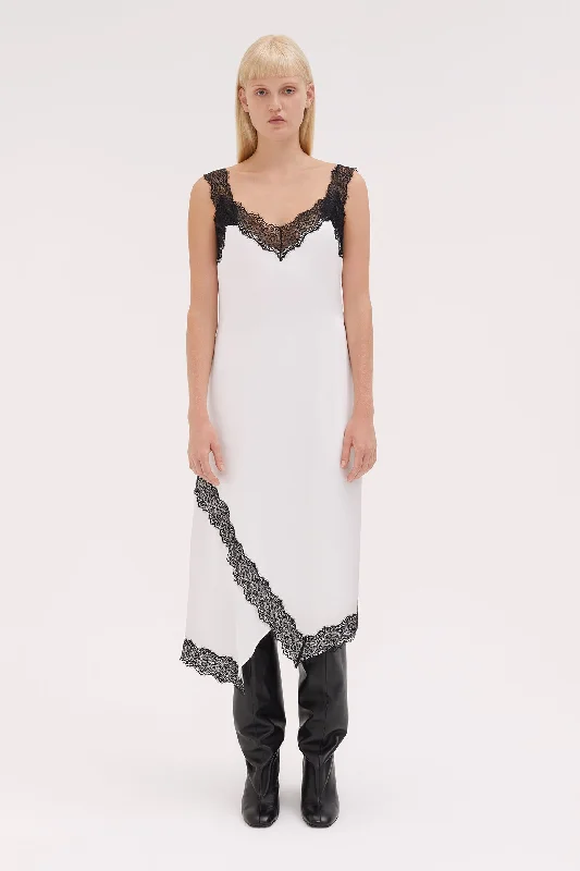 Lace Detail Silk Dress Tunics Party sparkling