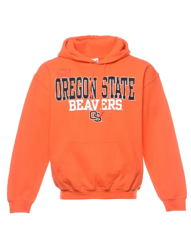 Oregon State Beavers Football Printed Hoodie - M Hoodie with Crew Neck Simple Timeless