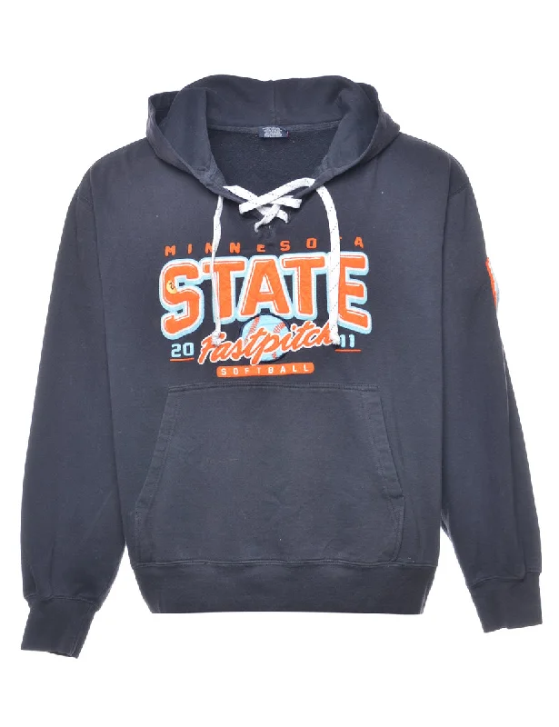 Minnesota State Fastpitch Baseball Patched Sweatshirt - S Hoodie with High Neck Warm Protective