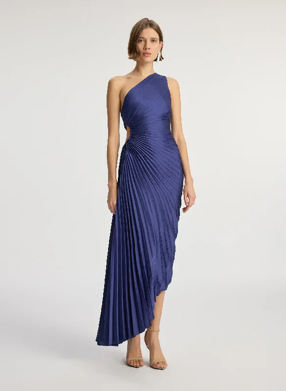 Delfina Satin Pleated Dress Tunics Trendy modern