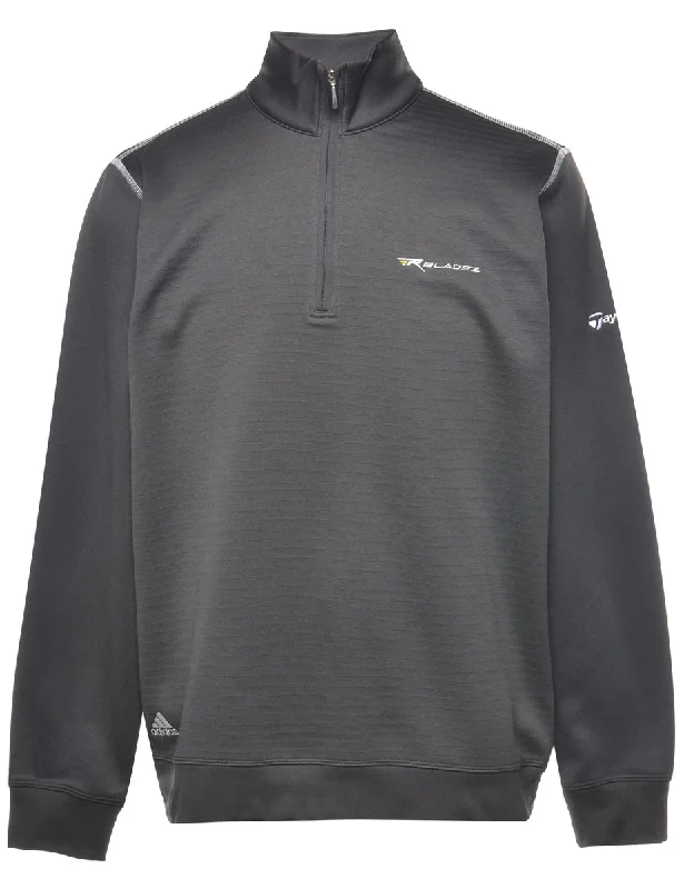 Adidas Quarter Zip Plain Sweatshirt - S Hoodie with Thumb Holes Functional Cozy