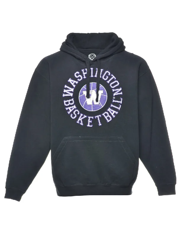 Washington Basketball Printed Hoodie - M Hoodie with Monochrome Minimalist Simple