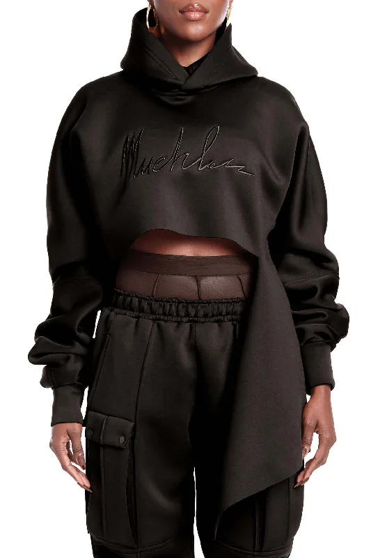 Classic Slashed Hoodie Hoodie with Thumb Holes Functional Cozy