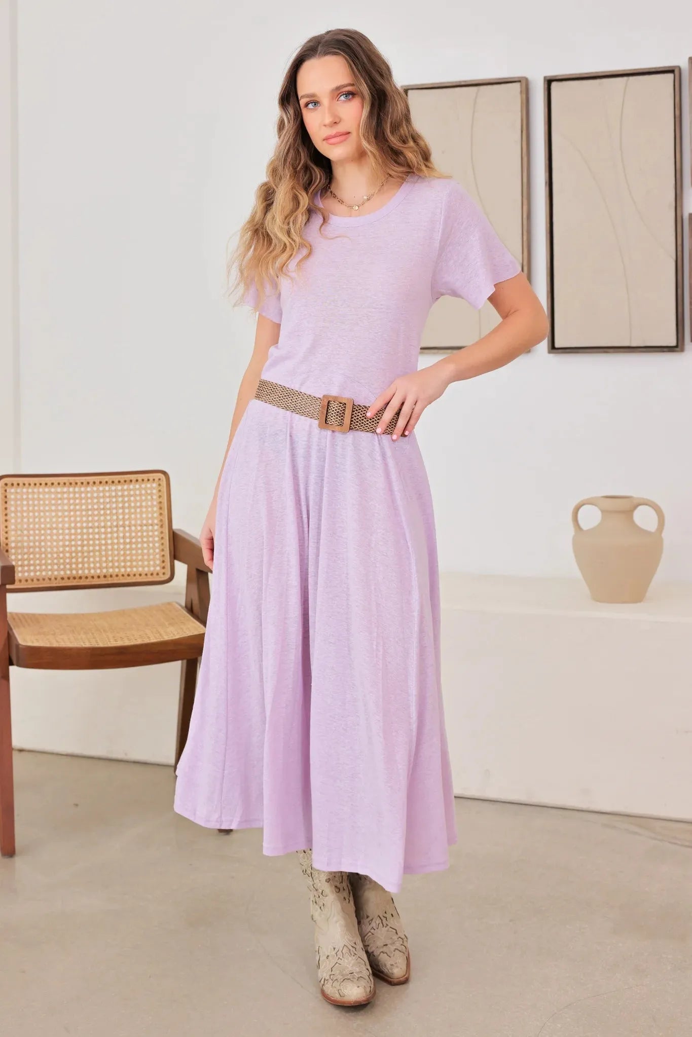 Lightweight See-Through Open Back Cotton Midi Maxi Dress Tunics Ceremony elegant