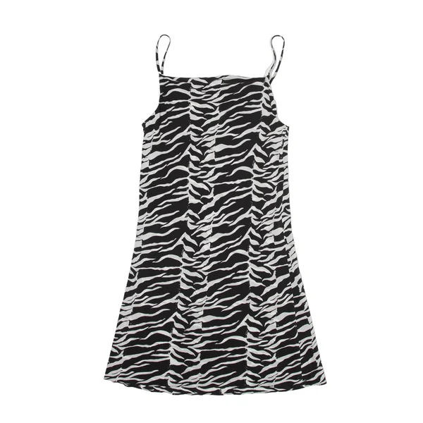 RIXO Shift Dress Black Animal Print Sleeveless Short Womens UK 4 Tunics Office stylish