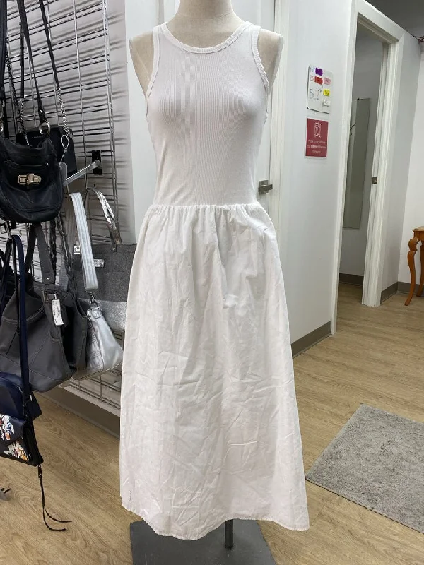 H&M ribbed/stiff cotton dress S sweetheart Neckline Romantic