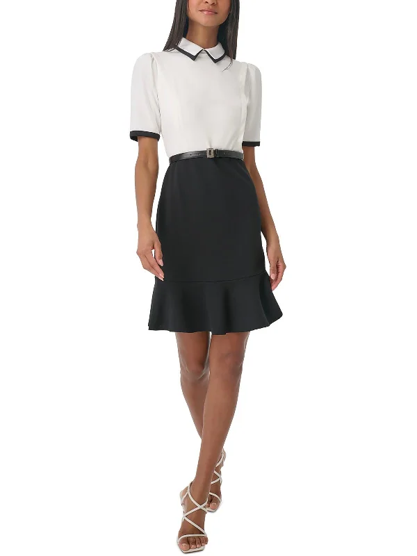 Womens Colorblock Scuba Wear To Work Dress Tunics Spring floral