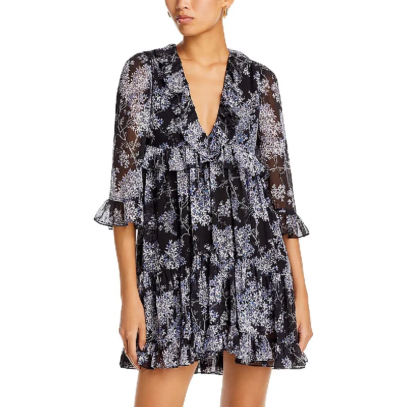 Womens Baby Doll Long Sleeves Babydoll Dress Tunics Vintage classic