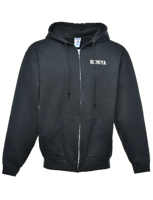 Keniya Printed Hoodie - L Hoodie with Neon Bright Vibrant
