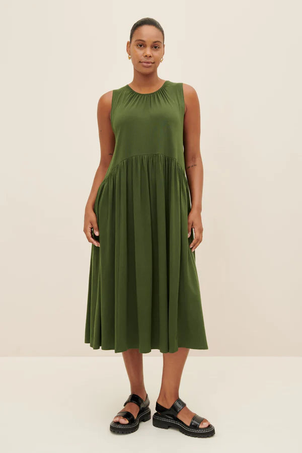 Kowtow Horizon Dress Forest Tunics stripes playful