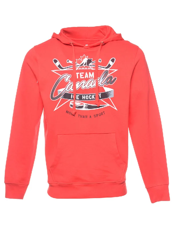 Hockey Petite Canada Printed Hoodie - S Hoodie with Zipper Placket Modern Functional