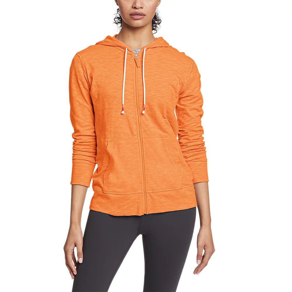Women's Legend Wash Slub Full-Zip Hoodie Hoodie with Crew Neck Simple Timeless