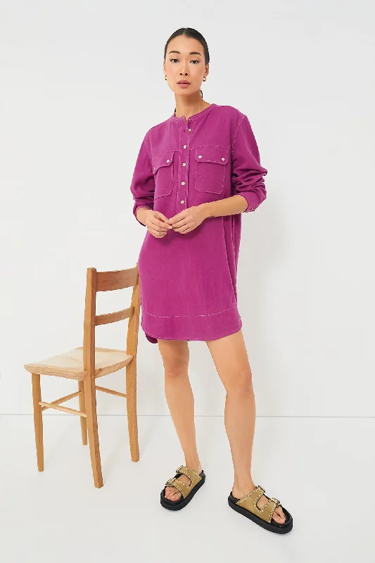 Mauve Venoya Silk Bourette Dress Tunics Fleece cozy