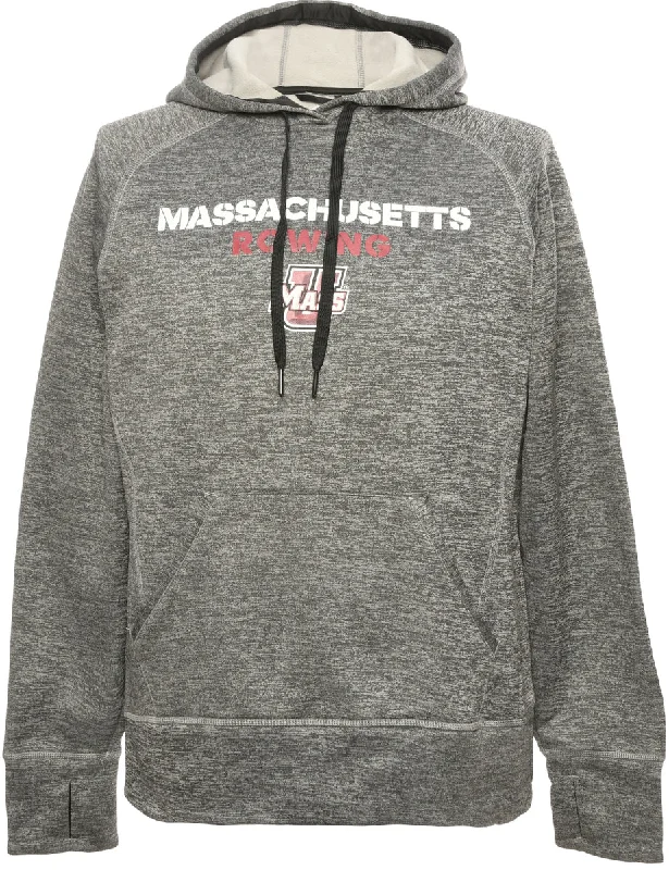 Dark Grey Adidas Printed Hoodie - M Hoodie with Embroidery Detailed Premium