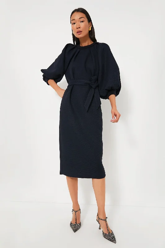 Navy Elsa Dress Halter Neckline Beach