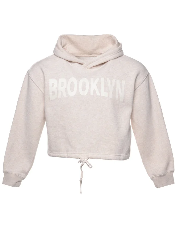 Cropped Brooklyn Hoodie - M Hoodie with Patch Decorative Personalized