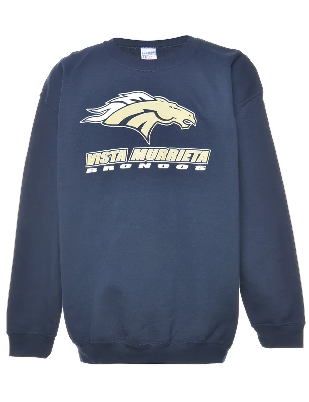 Vista Murrieta Broncos Printed Sweatshirt - L Hoodie with Velcro Closure Adjustable Secure