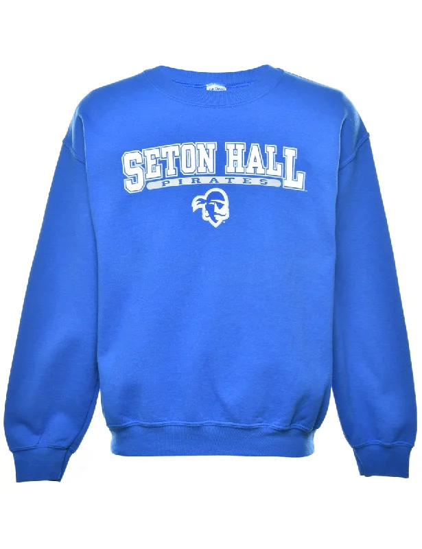 Seton Hall Pirates Printed Sweatshirt - M Hoodie with Pattern Geometric Abstract