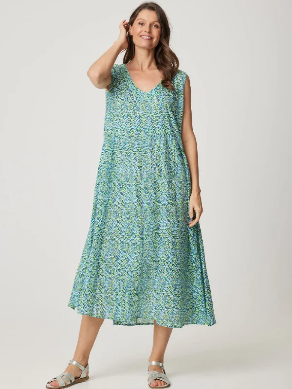 Savita Dress in Green Spot 41317D by Cake Clothing sweetheart Neckline Romantic