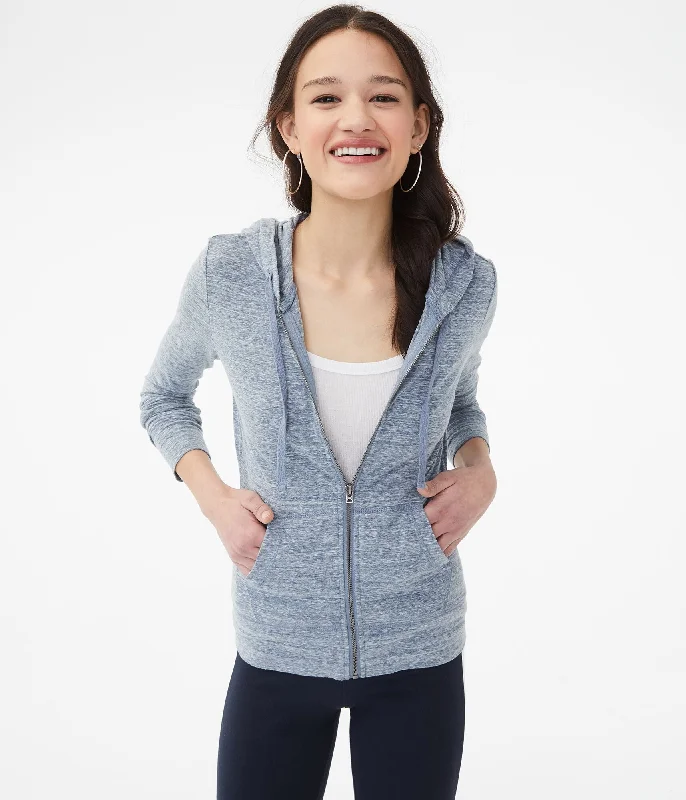 Aeropostale Lightweight Full-Zip Hoodie Hoodie with Strings Custom Fit Adjustable