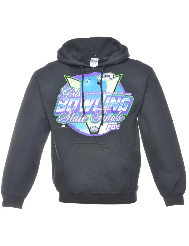 Bowling State Finals Hoodie - S Hoodie with Contrast Stitching Detailed Premium