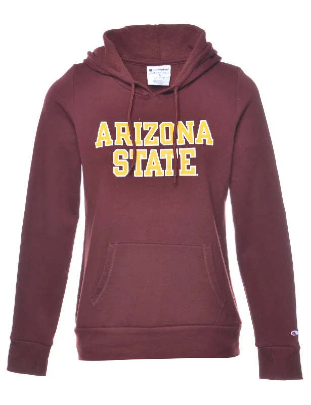 Arizona State Maroon Printed Hoodie - M Hoodie with Batwing Sleeves Loose Dramatic