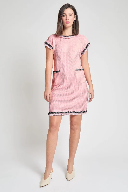 Modern Fit Contrast Trim Shift Dress Tunics Versatile functional