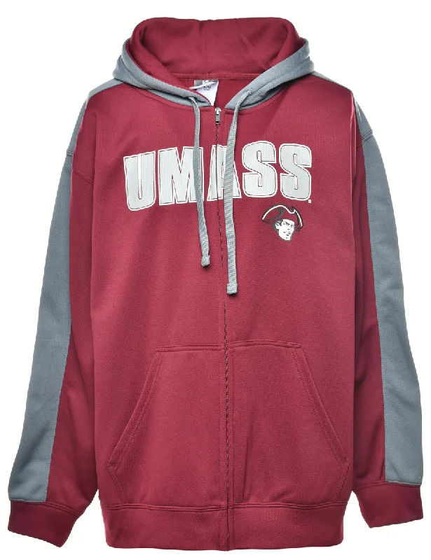 Umass Printed Hoodie - L Hoodie with Relaxed Fit Easy Casual