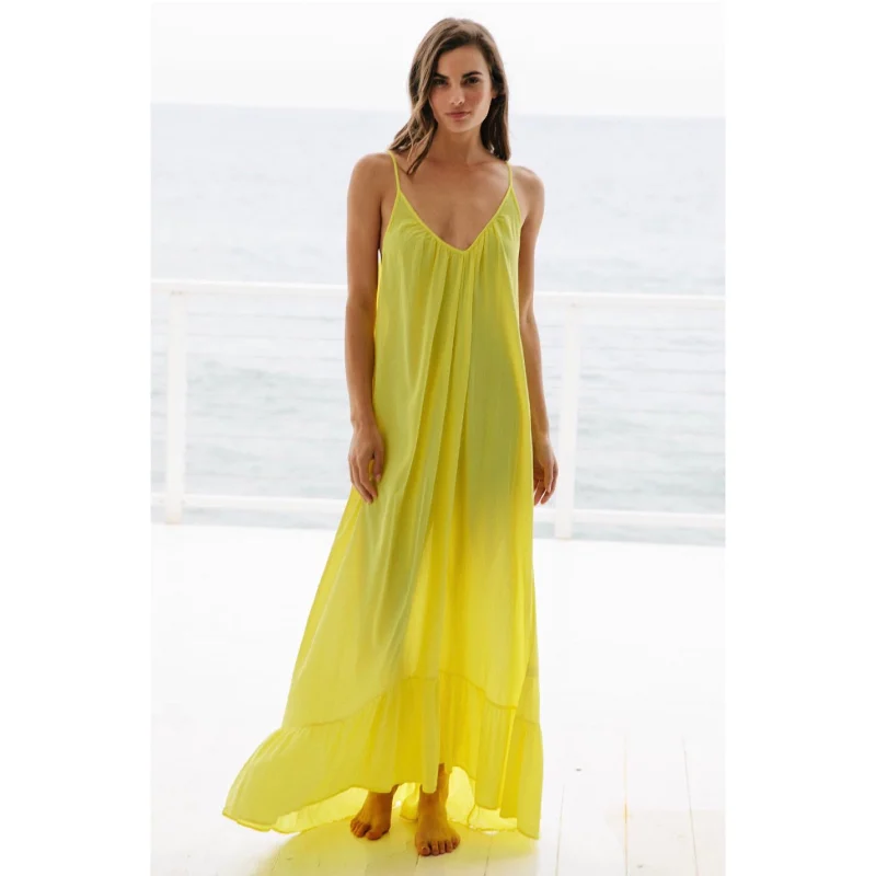 9Seed - Paloma Dress Lemon Yellow Tunics Spring floral