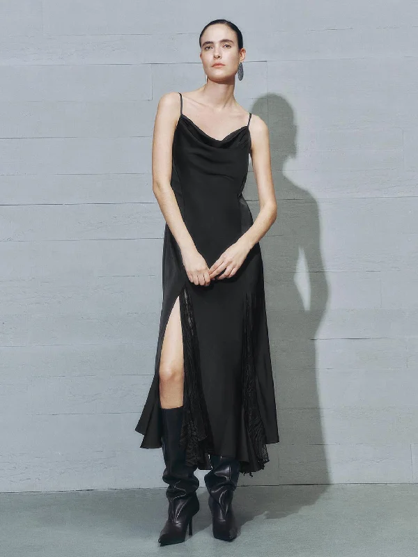 Cami Split Hem A-Line Dresses Crew Neckline Sporty
