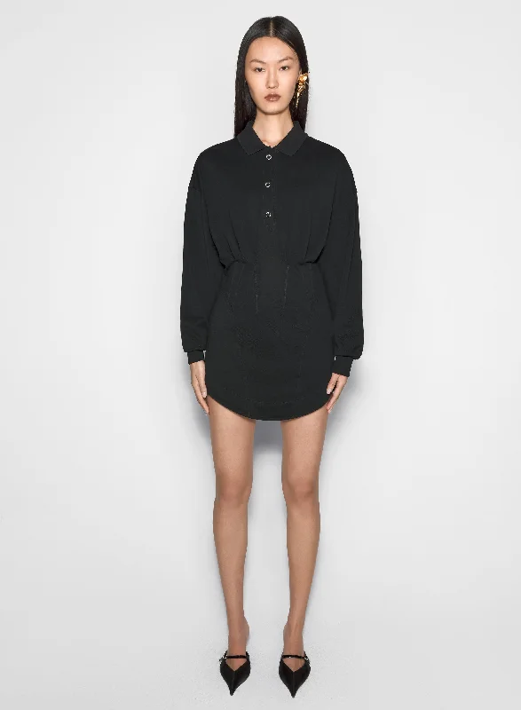 black corseted polo dress Tunics Luxurious high-end