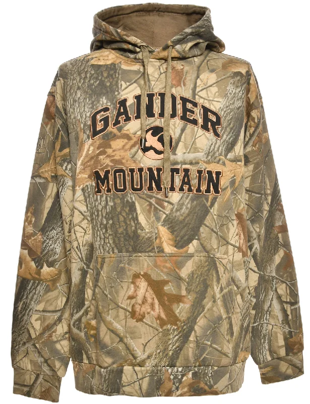 Woodland Printed Hoodie - M Hooded Sweatshirt Casual Wear Street Style