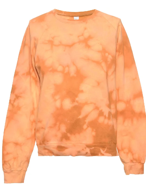 Tie Dye Printed Sweatshirt - M Hoodie with Color Block Contrast Stylish