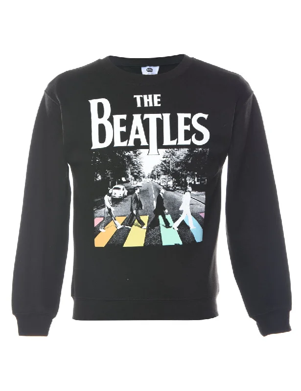 The Beatles Printed Sweatshirt - XS Hoodie with Half-Zip Sporty Casual