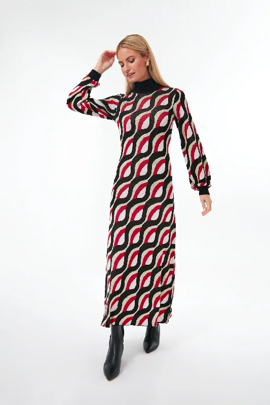 Vintage Wave Jacquard Teresa Dress Tunics Sophisticated sleek
