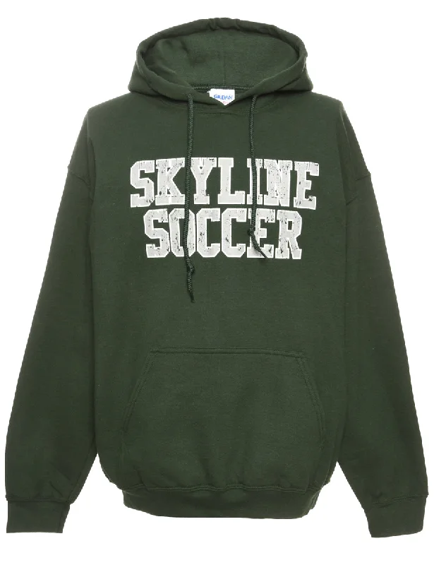 Gildan Green Sports Sweatshirt - M Hoodie with Patch Decorative Personalized