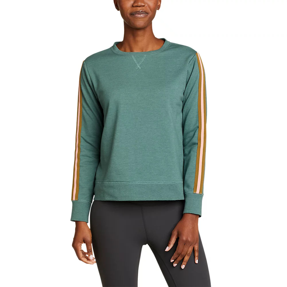 Women's Camp Fleece Striped-Sleeve Sweatshirt Hoodie with Logo Branding Identity